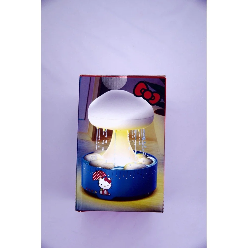 Hello Kitty LED Raincloud Fountain Ambient Cozy Warm White Light Waterfall NEW